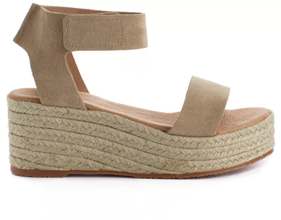 New Espadrillas Con Zeppa In Pelle Di Maiorca Colore Beige Donna Espadrillas Estive