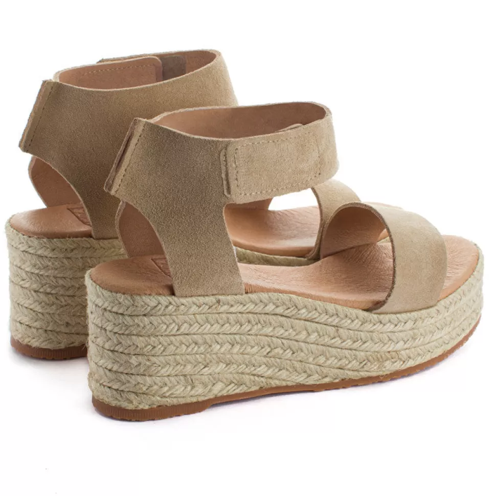 New Espadrillas Con Zeppa In Pelle Di Maiorca Colore Beige Donna Espadrillas Estive