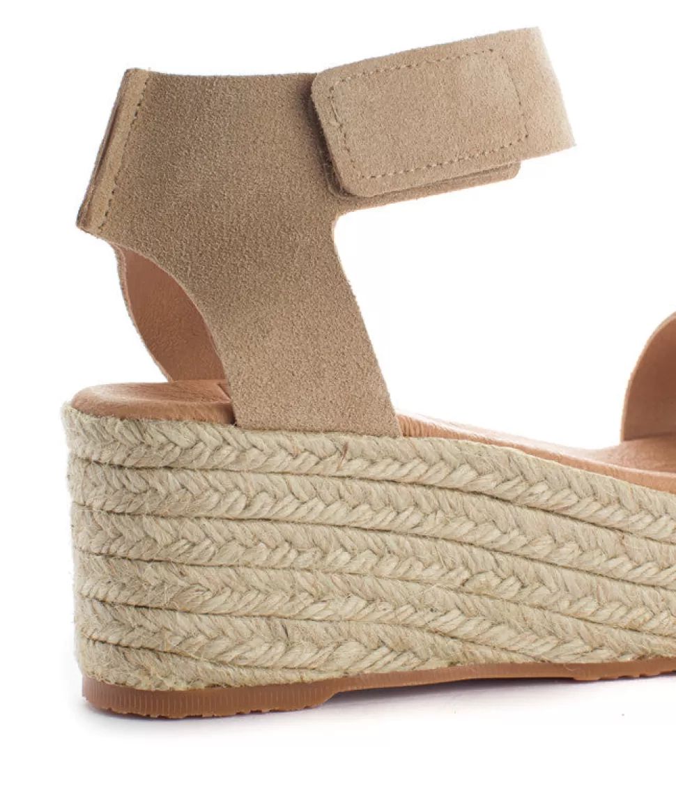 New Espadrillas Con Zeppa In Pelle Di Maiorca Colore Beige Donna Espadrillas Estive