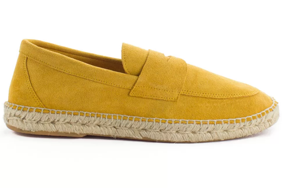 Outlet Mocassino Da Uomo In Pelle Color Limone Uomo Espadrillas Estive