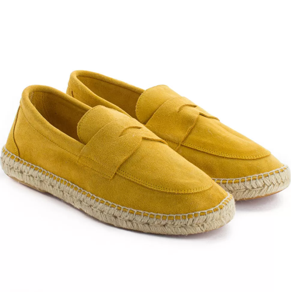 Outlet Mocassino Da Uomo In Pelle Color Limone Uomo Espadrillas Estive